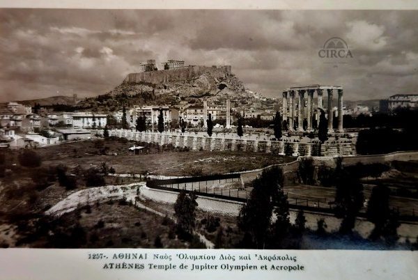 Καρτ-Ποστάλ με Θέα στην Ακρόπολη και τον Ναό του Ολυμπίου Διός, Αθήνα