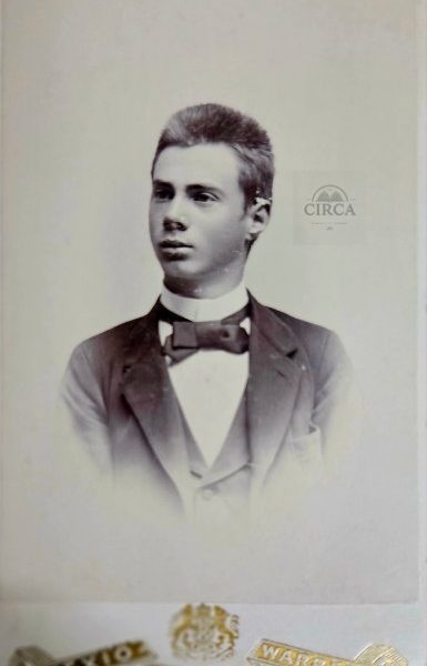 Antique Swedish Cabinet Card – Hanna Forthmeier – ca. 1885–1895 – Young Man Portrait