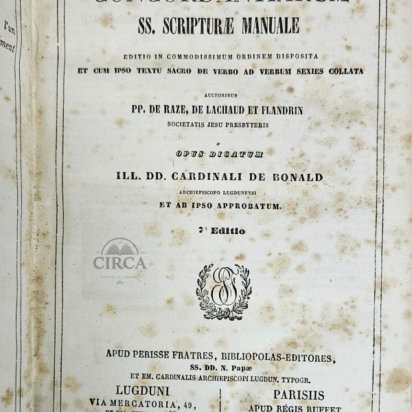 Concordantiarum SS. Scripturae Manuale – (1863)