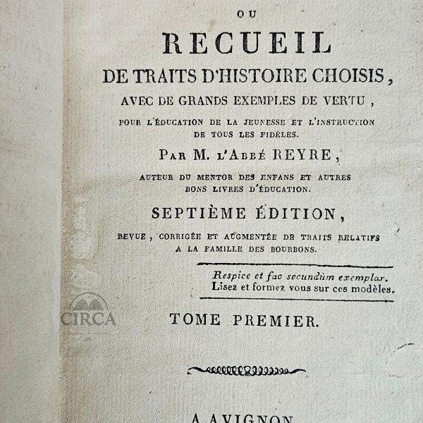 Christian Book – “Anecdotes Chrétiennes” (1826) - 1st Tome