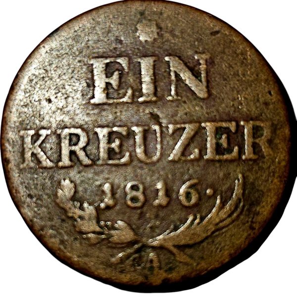 1816 Austrian "Ein Kreuzer" Copper Coin