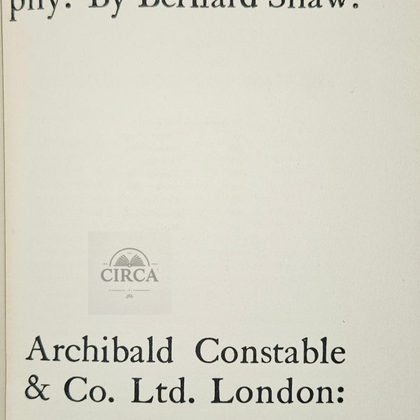 Man and Superman by Bernard Shaw – 1909 – Archibald Constable London – Early Edition