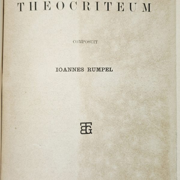 "Lexicon Theocriteum" – Ioannes Rumpel (1879, Leipzig)