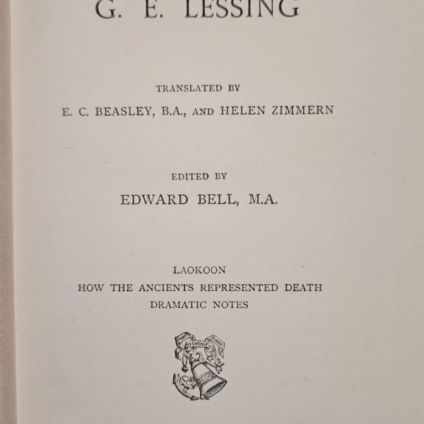 Selected Prose Works of G. E. Lessing (1905)