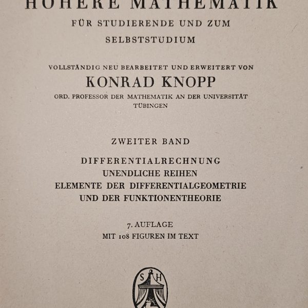 Einführung in die höhere Mathematik, Zweiter Band (“Introduction to Higher Mathematics, Volume 2”) - 1942