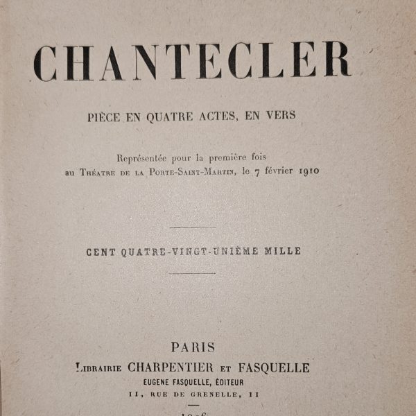 Chantecler by Edmond Rostand (1926)