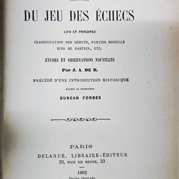 Nouveau Manuel Illustré du Jeu des Échecs (1892) – Antique French Chess Manual – Illustrated Paris Edition