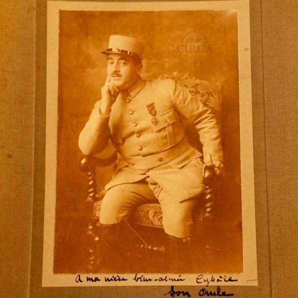 French Army Officer Portrait with Dedication – ca. 1915–1920