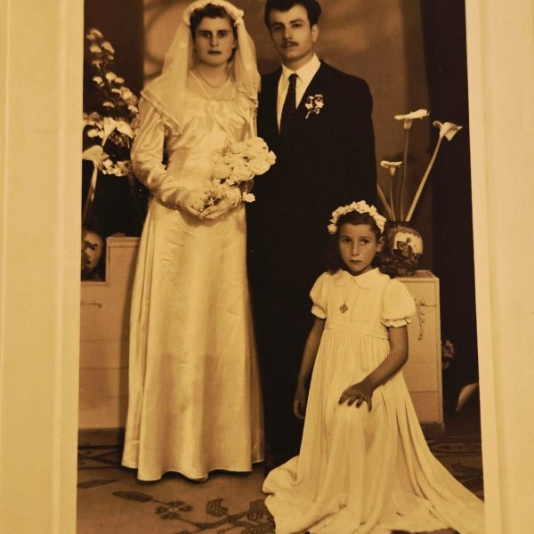 Greek-American Wedding Photograph – Walter Studio, Staunton VA, 1940s–50s – With Signatures