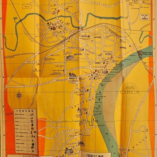 Tourist Map of Varanasi, India – ca. 1960s