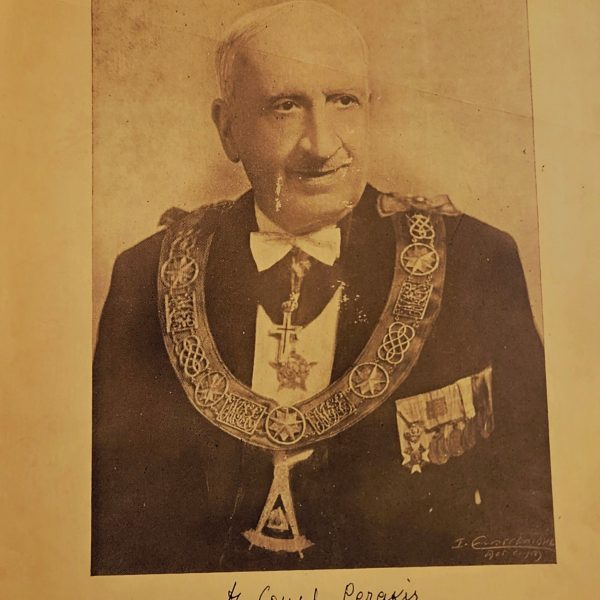 Portrait of Konstantinos Perakis – Grand Master of the Grand Lodge of Greece (Athens, 1940s)
