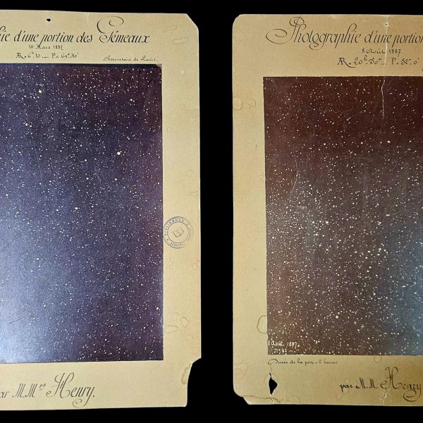 Set of Two Original Astrophotographs by Henry Brothers – Paris Observatory, 1887 – Cygnus & Gemini – Ex-Library of Greek Astronomer D. Aiginitis