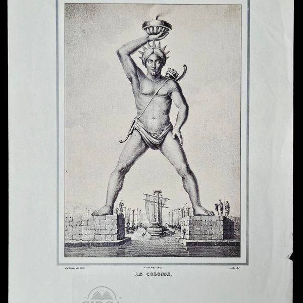 Le Colosse – Colossus of Rhodes | Original 1828 French Lithograph