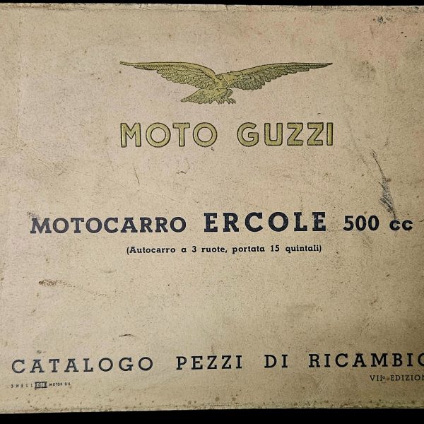 Moto Guzzi Ercole 500 c.c. Spare Parts Catalog – 1958 Factory Technical Manual