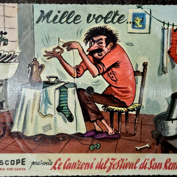 Vintage 1958 Fonoscope “Mille Volte” -  Sanremo Festival 45rpm Singing Postcard