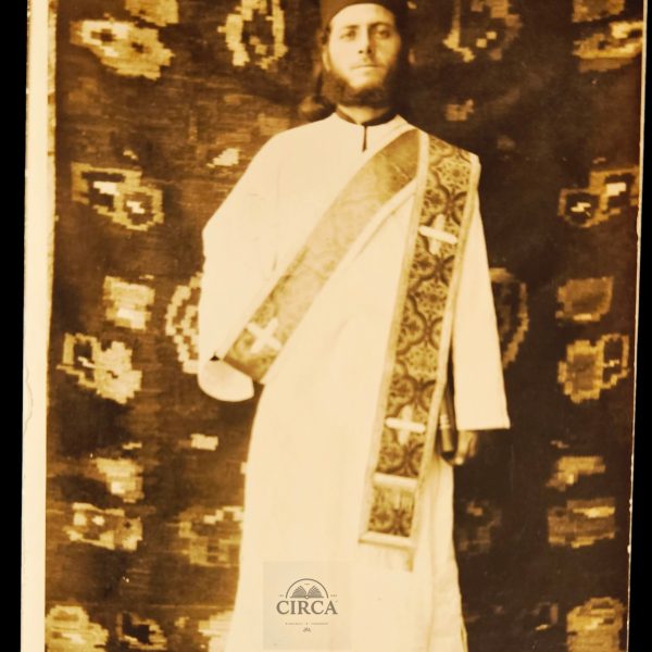 Greek Orthodox Clergy RPPC c.1930 – Studio Portrait, Greece