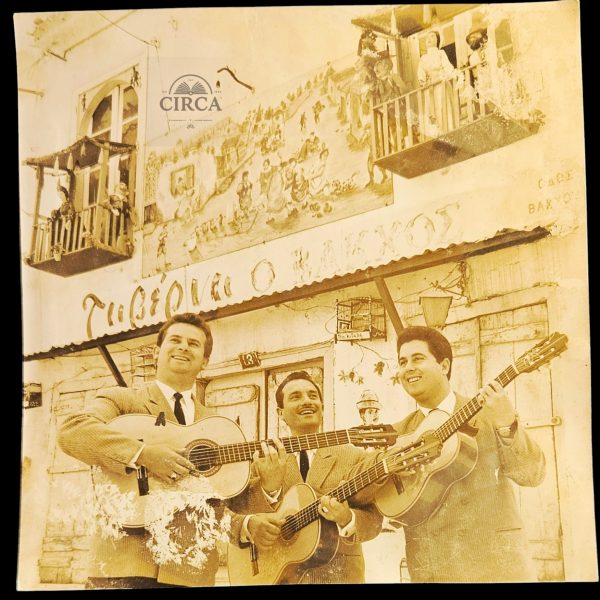 2 Vintage Photos – Greek Guitar Trio in Athens (Plaka), c.1955–1960